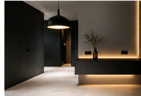 Intérieur contemporain avec éclairage indirect